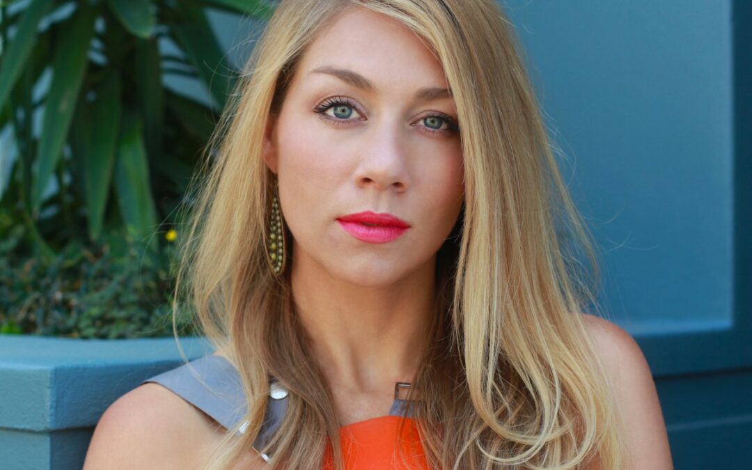 a woman with blonde hair